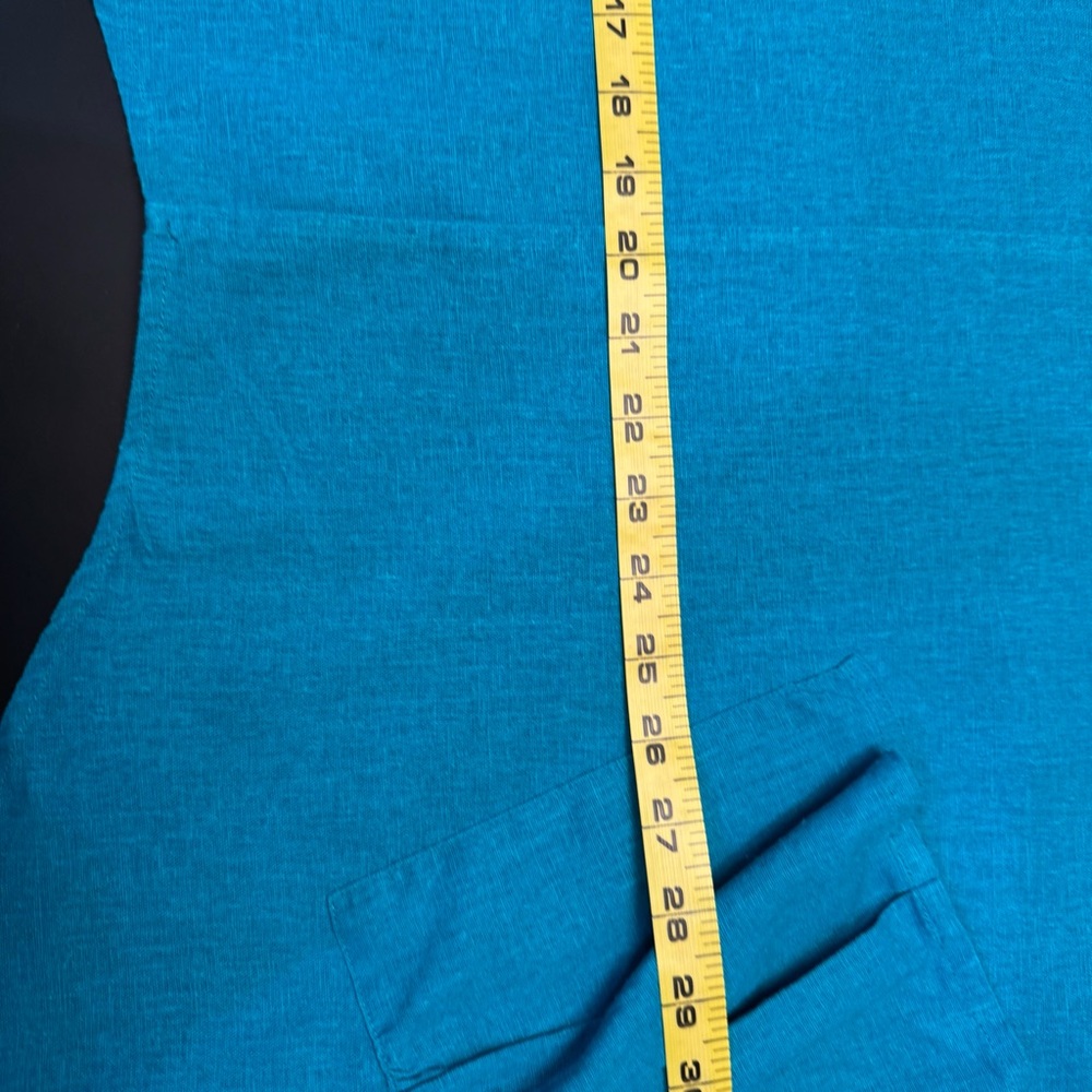 For Cynthia Blue Asymmetrical Oversized Tunic Tank Top Turquoise - Picture 7 of 11